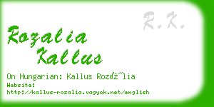 rozalia kallus business card